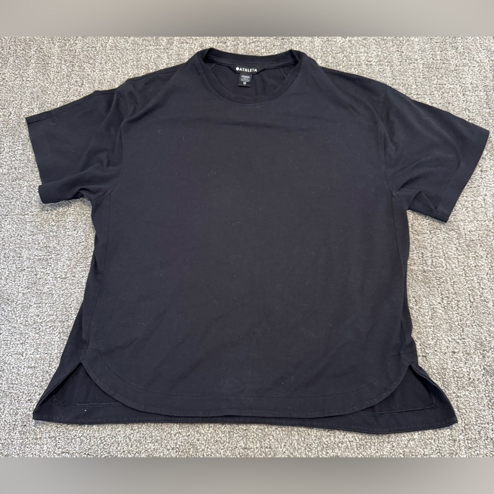 Athleta black short-sleeve performance t-shirt XS
